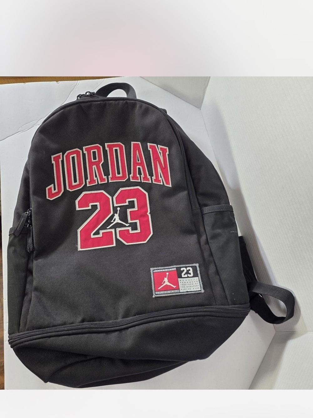 Jordan Black Backpack with Red 23 Branding